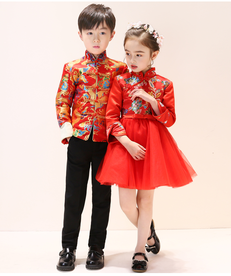 兒童禮服兒童唐裝舞臺(tái)服裝